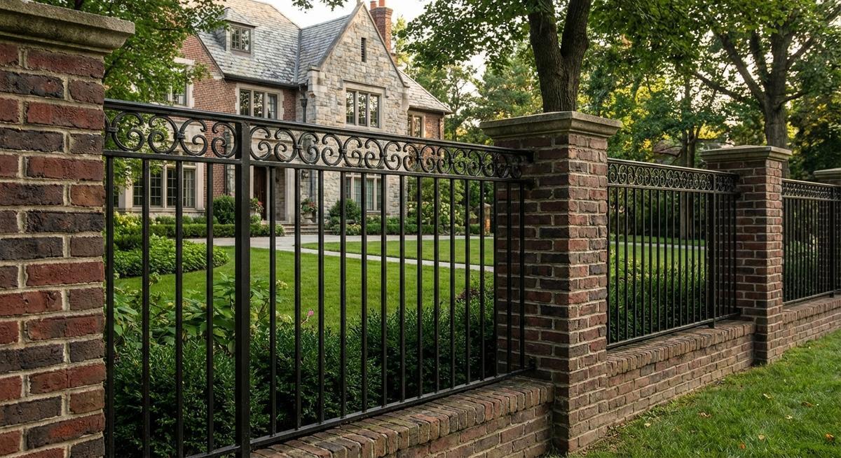 Traditional wrought-iron style fencing